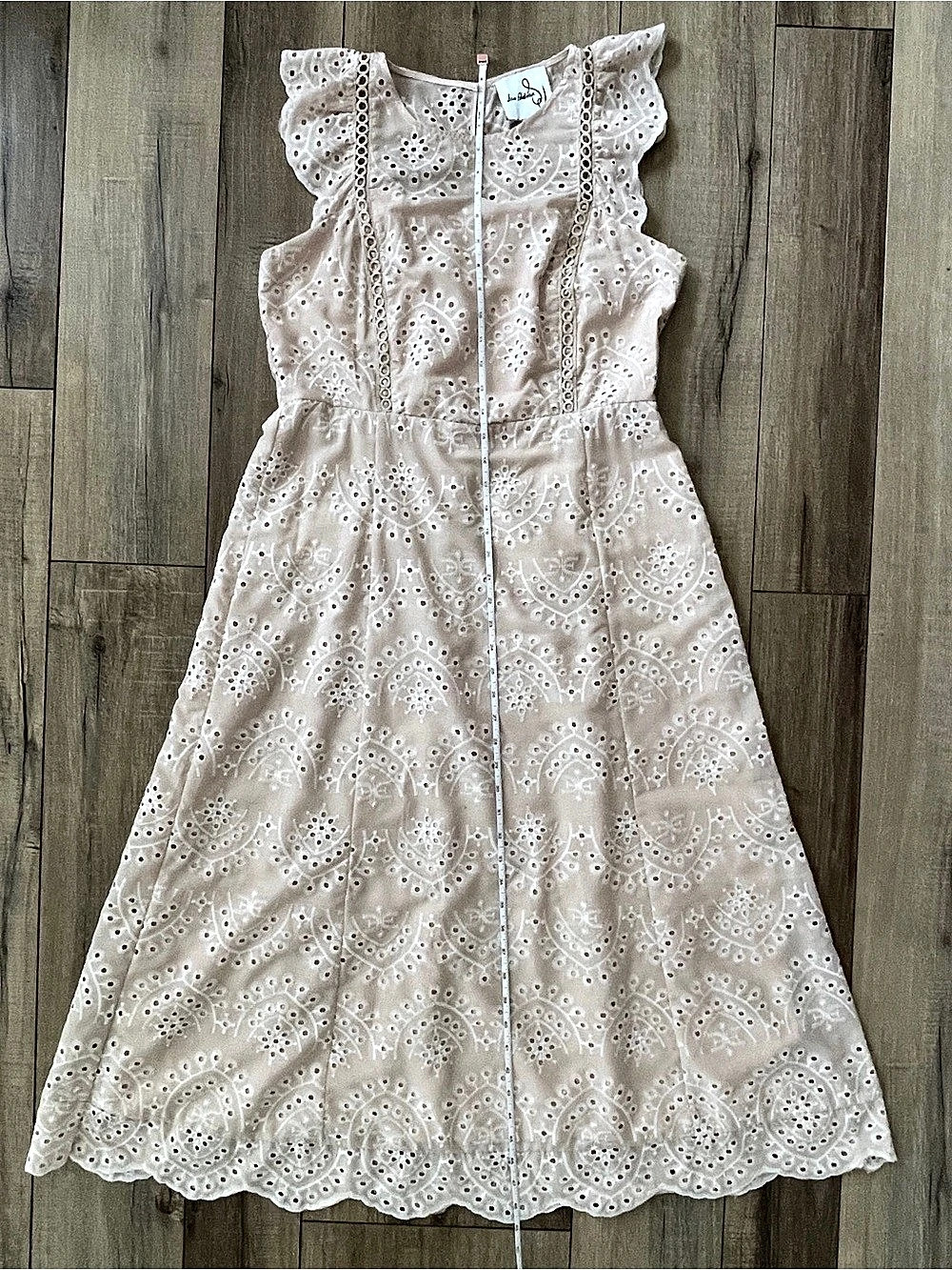 Sam Edelman Eyelet Midi Dress in Pink Blush Size 12